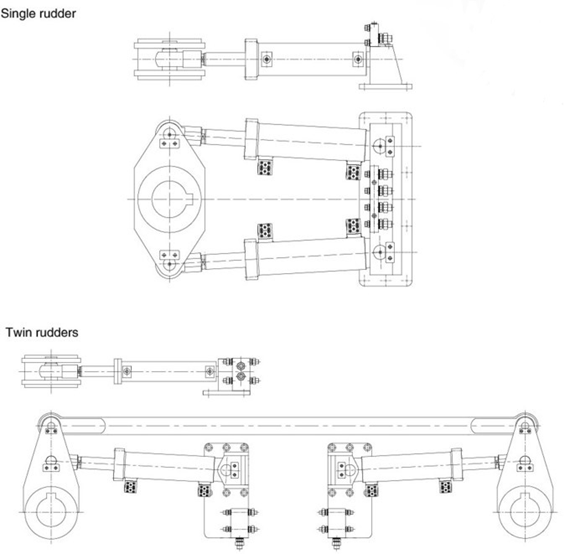 Electric Hydraulic Ram Type Steering Gear Marine Hydraulic Steering