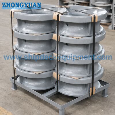 Bulwark Mounted Mooring Chock JIS F 2007 Type B | Round Opening Cast Steel Rope Guide