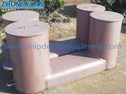 Welded Steel Double Bitt Bollard with Compact Base Plate | ISO 13795 Type A for Ship Mooring and Towing