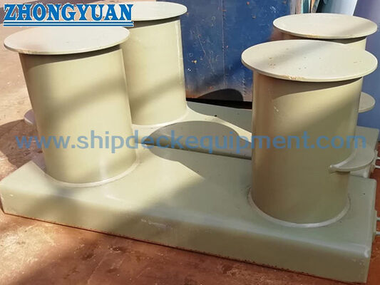 Welded SteelWelded Steel Double Bitt Bollard with Wide Base Plate | ISO 13795 Type B for Ship Mooring and Towing