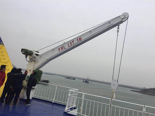 3T × 5m Electric Fixed-Boom Marine Deck Crane | Pedestal Slewing Crane