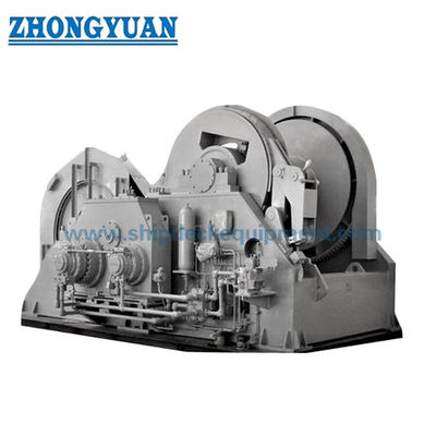 Towing Winch  Hydraulic Double Drum Waterfall Winch With Spooling Ship Deck Equipment