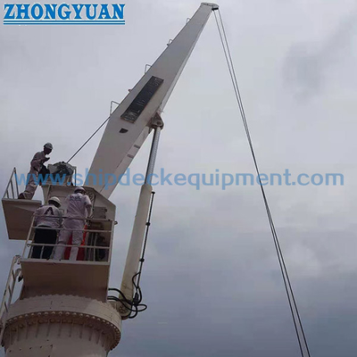 Pedestal Hydraulic Telescopic Boom Slewing Crane with Wheelhouse Ship Deck Equipment