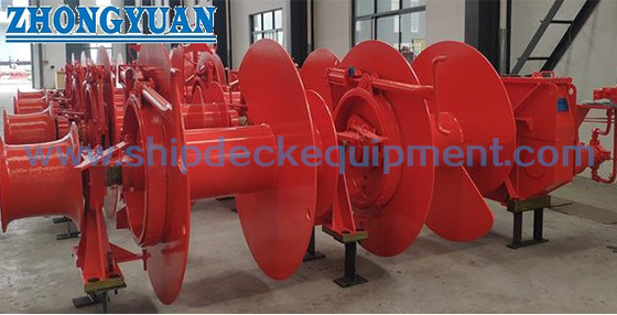 Electric Hydraulic Mooring Winch Double Drum Single Warping End