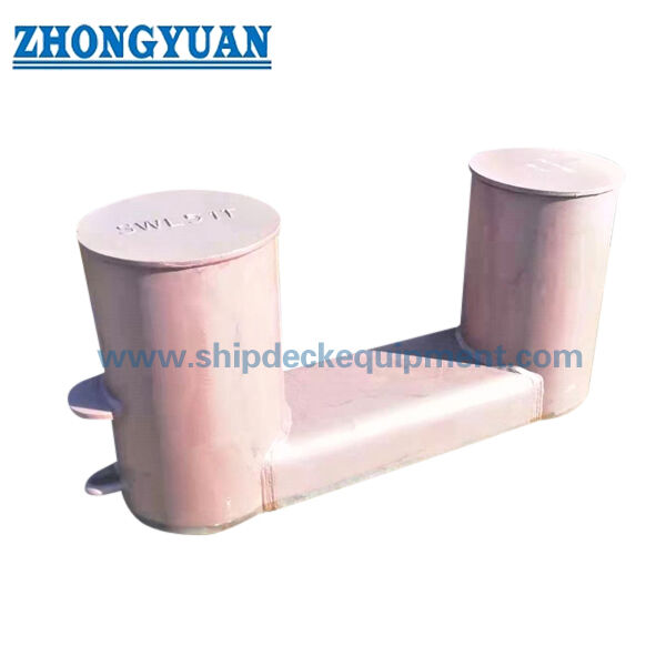 Welded Steel Double Bitt Bollard with Compact Base Plate | ISO 13795 Type A for Ship Mooring and Towing