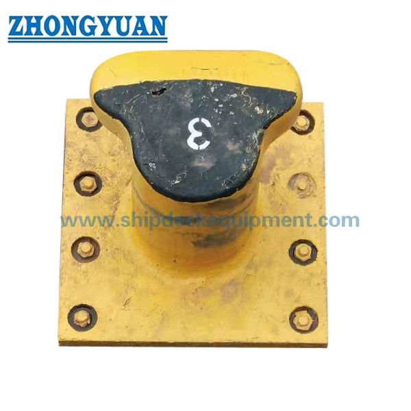 Square Base Casting Steel Curved Type Bollard With Anchorage Ship Mooring Equipment