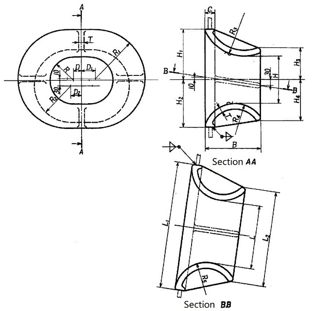 JIS F 2030 Bulwark Mounted Chock For Single Point Mooring Ship Towing ...