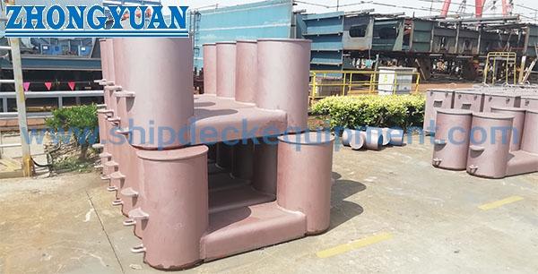 Load Line Inspection NS 2584 Double Bitt Bollard for Ship Mooring and Towing | Welded Steel ...